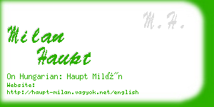 milan haupt business card